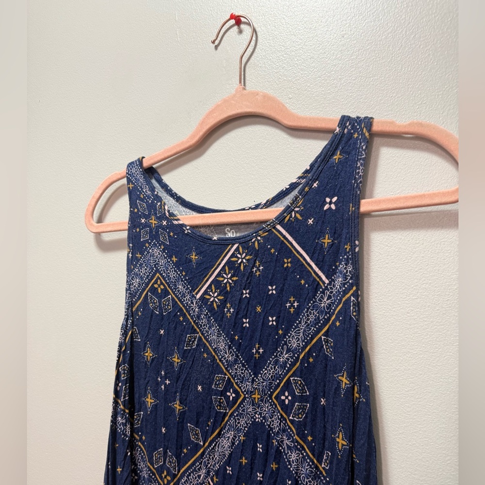 Navy Blue Patterned Top - Picture 2 of 4